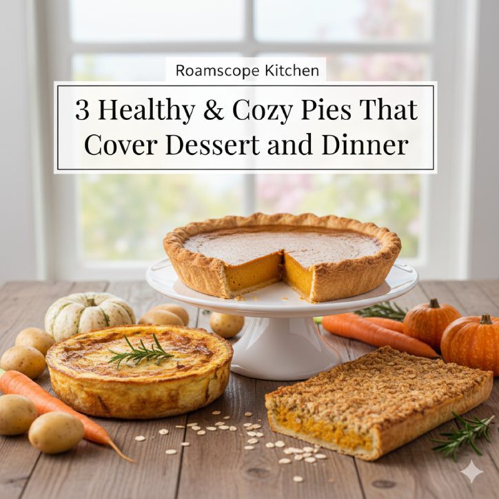 Healthy savory pumpkin potato pie