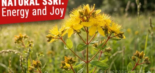 St. John’s wort perforated, photorealistic image of flowers and leaves for an article about antidepressant.